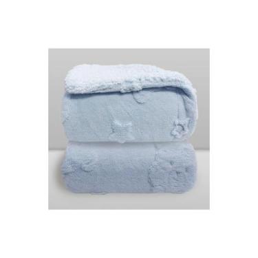 Imagem de Cobertor donna laço bebê urso relevo sherpa - LACO BEBE, 90X110, AZUL 