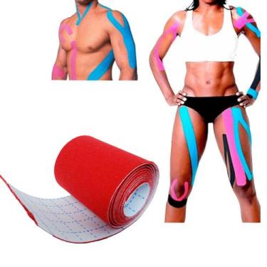 Imagem de Kinesio Taping Faixa Elástica Cola Na Pele Para Praticar Esportes Alto