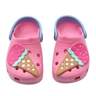 Imagem de Babuche Infantil Menina Croks infantil Sorvete - RAE, Rosa, 23/24