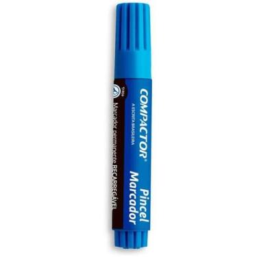 Imagem de Pincel marcador permanente traco grosso azul - compactor