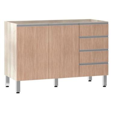 Imagem de Balcão De Pia Sem Tamp 120cm E Lis Legno Crem e Cumaru - LUCIANE