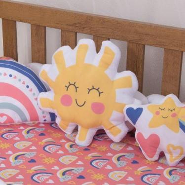 Imagem de Kit Almofadas Decorativas Infantil Arco Íris 3 Peças - Miguel Baby
