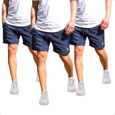 Imagem de Kit 3 Shorts Tactel Masculino Esporte Academia Com Bolsos Laterais E C