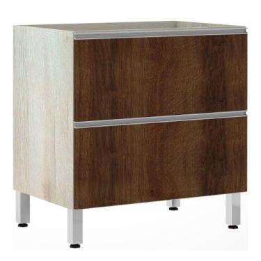 Imagem de Balcão Sem Tampo 80cm Misto Basculante Lis Legno Crema Com - LUCIANE