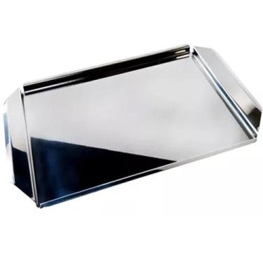 Imagem de Bandeja de Aço Inox Prime Retangular 40x25cm Bebida Servir Organizar C