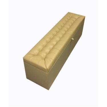 Imagem de Recamier puff baú beira de cama 1,38  100% mdf - bege escuro material 