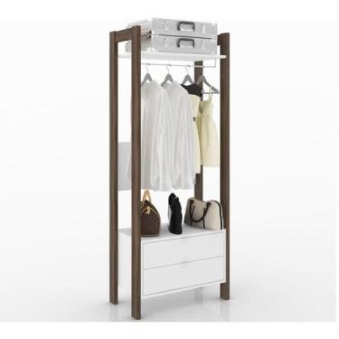 Imagem de Guarda Roupa Modulado Closet AZ1011 Branco Nogal Tecno Mobili, Branco 