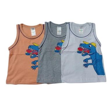 Imagem de Regata Masculina Infantil Dino Cores Sortidas - Shuma kids - Ref.: 272