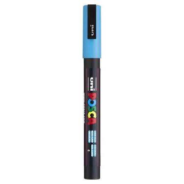 Imagem de Caneta Marcador Posca Pc-3m Azul Claro Ponta Fina 1,5mm - UNIBALL, AZU