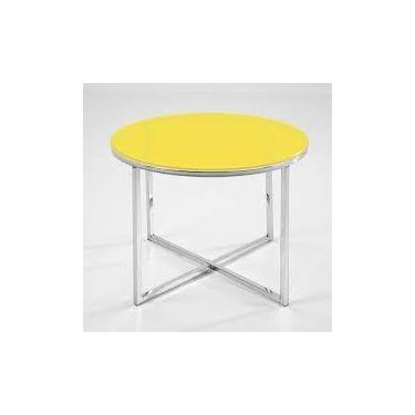 Imagem de Tampo redondo de vidro temperado amarelo para mesa 1m - Tempermax
