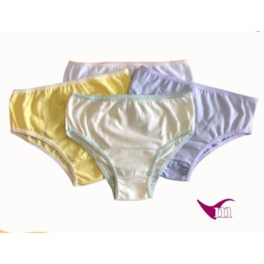 Imagem de 9 Unidades Cores Sortidas Calcinha Infantil com Elástico Poá em Cotton