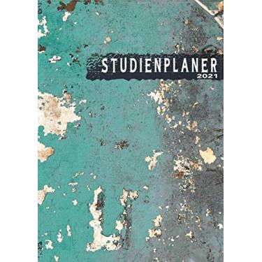 Imagem de Studienplaner 2021: Wochenplaner zum notieren, organisieren und planen DIN A4. Kalender/Terminkalender/Monats- / Tagesübersicht/Kontakt- / ... / altes Metall Optik heartbeat herzschlag