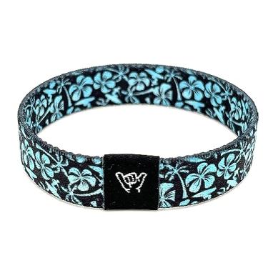 Imagem de Hang Loose Bands - Pulseira de praia de surfista costeiro para homens, mulheres e adolescentes - verão confortável - pulseira reversível boho - azul Malibu| Médio: 19 cm de comprimento (para pulsos