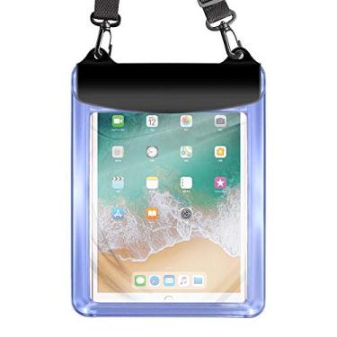 Imagem de Capa impermeável para tablet universal bolsa seca para iPad 10.2/9.7, iPad Pro 11/10.5, iPad Air, Samsung Galaxy Tab, Surface Go, Lenovo Dragon Touch Fusion5 Asus Vankyo MatrixPad Simbans LG, Azul, Large