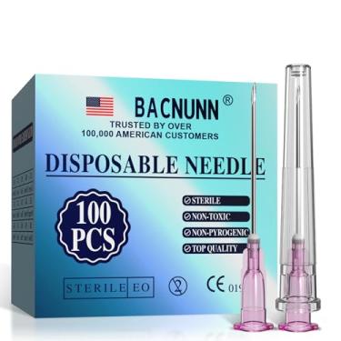 Imagem de BACNUNN Calibre 18 1 Polegada: 100 Unidades Luer Lock Descartáveis Estéreis - Embalagens Lacradas Individualmente (18G)