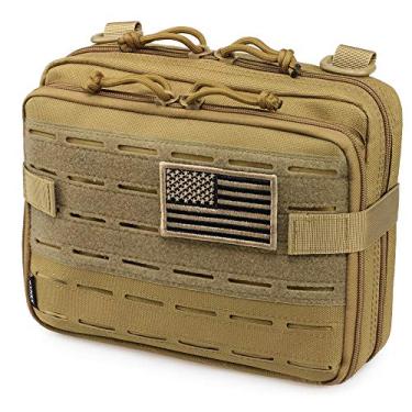 Imagem de WYNEX Bolsa tática Molle Admin com design cortado a laser, bolsas utilitárias de nylon, acessório Molle, organizador médico militar EMT com bolso de mapa, pacote EDC EMT, suporte de ferramentas IFAK