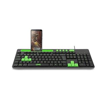 Imagem de Teclado GK120 Preto/Verde com Suporte de Smartphone - TC265