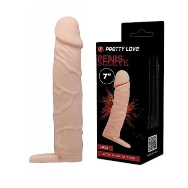 Imagem de Capa Peniana Extensora CyberSkin com Anel para Escroto 18cm x 3,6cm sendo 13cm Penetrável