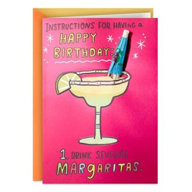 Imagem de Hallmark Cartão de aniversário engraçado (Margarita com guarda-chuva de bebida) para adultos, colegas de trabalho, melhor amigo