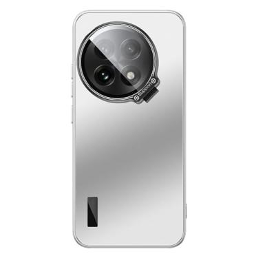 Imagem de HAO RIYLN Capa fina para Oneplus 13, proteção total da lente da câmera, função de suporte, capa rígida fosca traseira à prova de choque, prata, 13