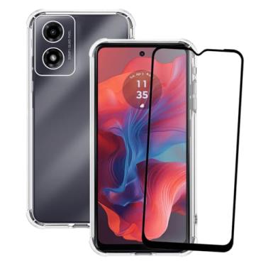 Imagem de Capa Capinha Case Anti Impacto Transparente Premium Silicone + Película de Vidro 3D para Moto G04s