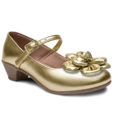 Imagem de Sapato Salto Infantil Social Feminino Nº 28 Ao 34 Moda Festa Saltinho 03.20 (Dourado, BR, Criança de 4 a 8 anos, Numérico, 33)