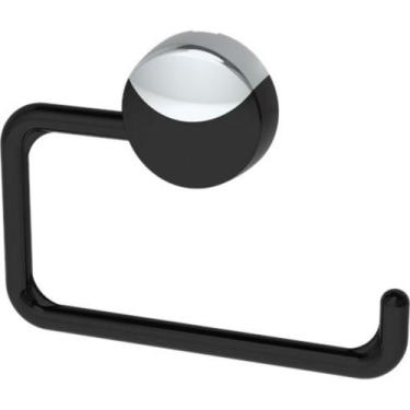 Imagem de Acessorio Wc Herc Lavello Papeleira Preta/Cromada 4082, Preto