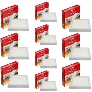 Imagem de 10 Luminárias Led Quadrada Sobrepor 24w 4000k Bivolt - OUROLUX, Bivolt