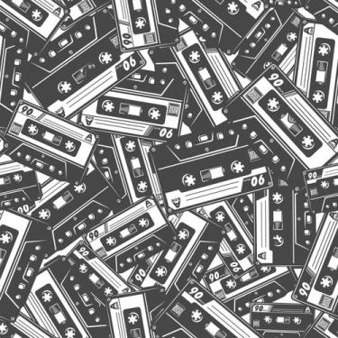 Imagem de Papel De Parede Vinílico Fita Cassete Moderno Quarto Teen 12m - Bazar 