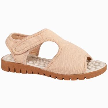 Imagem de Sandália Uniflex C/ Bolinha Massageadora, Bege, 36