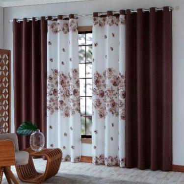 Imagem de Cortina Sala Horto Chocolate Sultan 3,00MX2,50M Com Ilhoses