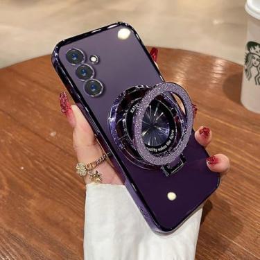 Imagem de Capa de suporte com glitter TPU ultrafina para Samsung A55 A54 A53 A25 A15 A35 A32 A52 A22 A24 A12 A14 A13 A52S, roxo D, para M54