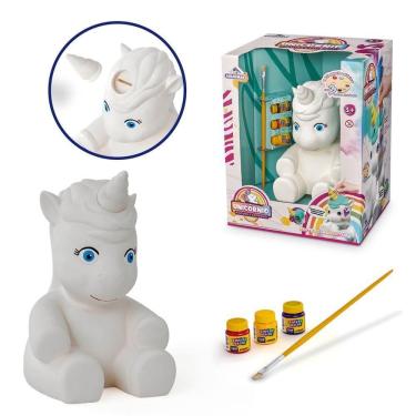 Imagem de Brinquedo Infantil 3 Anos Para Pintar Unicórnio Cofrinho
