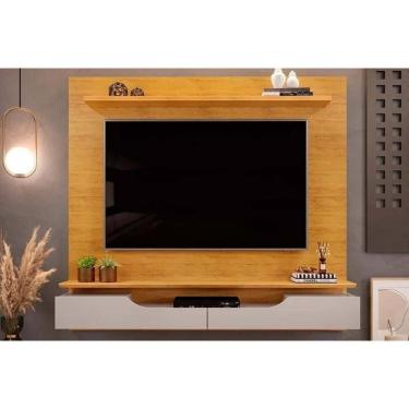 Imagem de Painel Quarto P- Tv Até 60 Pol Levi C- Prateleiras 160x146cm Cedro-bali - Dj Móveis