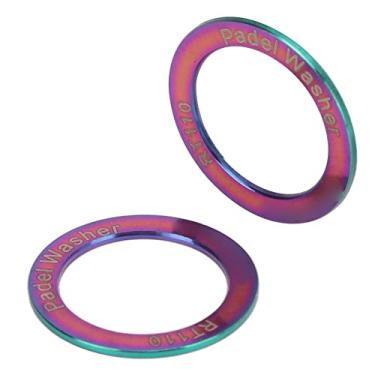 Imagem de Arruelas de Pedal de Bicicleta Estendidas Liga de Titânio Menos Remoção de Ruído de Fricção para Bicicleta de Montanha e Estrada (Brilhante; 3x2,6mm)