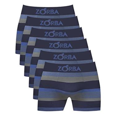 Imagem de Kit com 06 Cuecas Zorba Boxer Listrada 847 Marinho – G