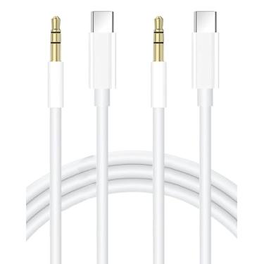 Imagem de Cabo USB tipo C para fone de ouvido auxiliar de áudio de 3,5 mm, pacote com 2 AUX para USB C para alto-falante de carro, cabo estéreo compatível com iPhone 15 Pro Max, S23 S22 Ultra, iPad Pro/Air,