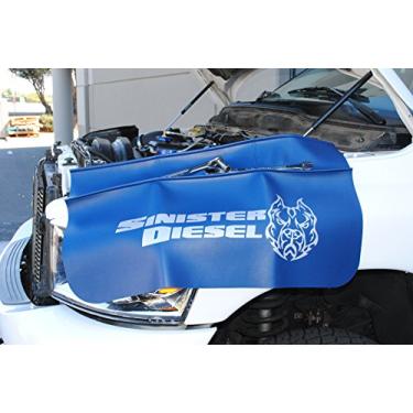 Imagem de Sinister Diesel Protetor de para-lama azul para manter seu caminhão seguro e protegido, os recursos incluem suporte antiderrapante e superfície superior resistente a óleo