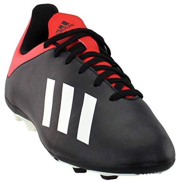 Imagem de adidas Tênis de futebol unissex infantil X 18,4 FxG J, Preto/branco fora/vermelho ativo, 4.5 Big Kid