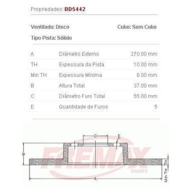 Imagem de Disco freio traseiro solido fremax toyota corolla 1.8 16v 08  corolla 