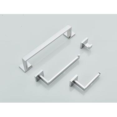 Imagem de TINICO Kit Acessórios Com 4 Peças Para Banheiro Em Aço Inox, 1× Porta-Toalhas×60cm, 1× Porta-Toalhas×24cm 1 × Porta Papel Higiênico, 1 × Ganchos,Cromado