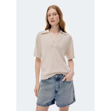 Imagem de Blusa Hering Polo Decote V Em Tricô Feminina-Feminino