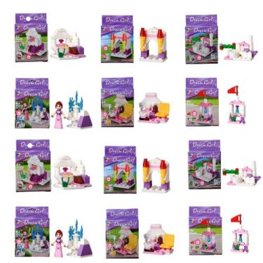 Imagem de 12 Kit de montar castelo robo brinquedo infantil coleção completa educ