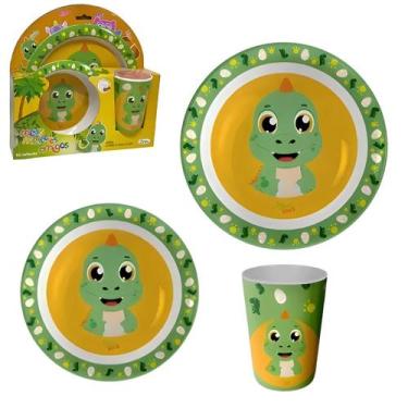 Imagem de Kit Refeição Infantil Prato Tigela Copo Introdução Alimentar P/ Bebê C