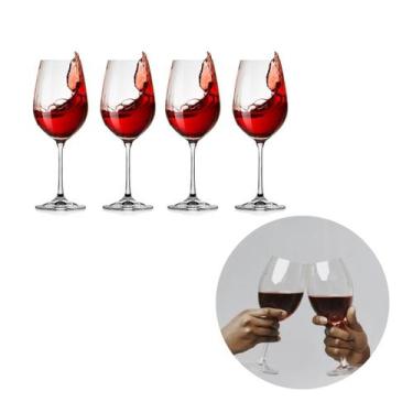 Imagem de Jogo de Taças de Vidro Água E Vinho Tinto 365ml Luxo 4 UN - CRISTAR