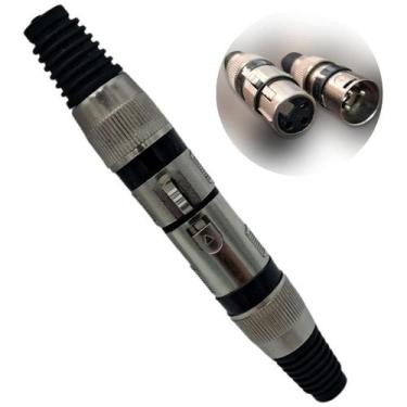 Imagem de Kit Conector Plug Adaptador Xlr Macho + Conector Xlr Fêmea - MB