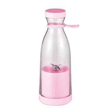 Imagem de Mini Liquidificador Portátil Mixer com Alça Suco Suplemento Vitamina 400ml (Rosa)