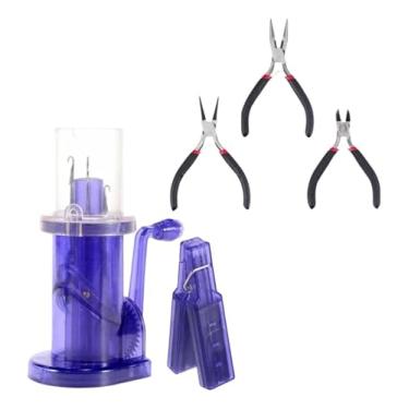 Imagem de Maquina Tricotin Tear Rabo De Gato Manivela + Kit 3 Alicates Bijoux - Profissional ou Amador Ferramenta Indispensável Para Quem Busca Precisão, Durabilidade E Conforto