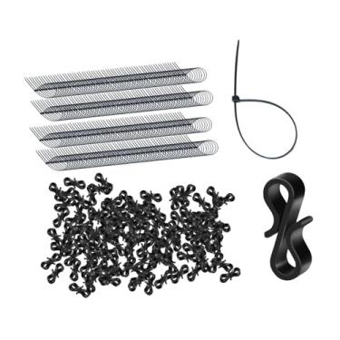 Imagem de Esquirla 120X Clipes de luz pendurados, clipes em forma de S com gravatas, ganchos de luz para celebração ao ar livre em casa do shopping center, Preto