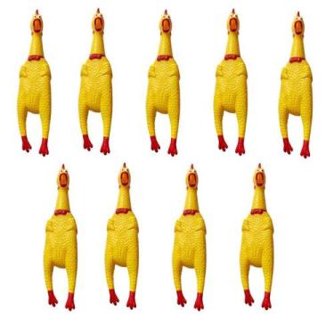 Imagem de Frango Galinha Brinquedo Pet Borracha Mordedor C/ Apito - Fun Game, 9